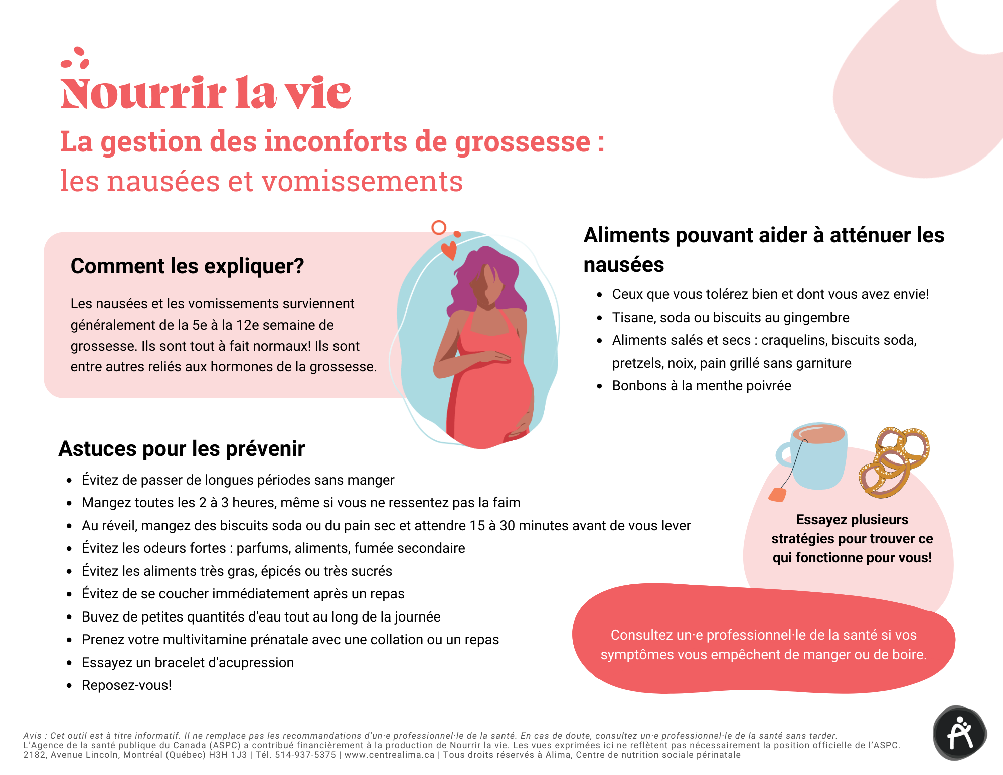 La gestion des inconforts de grossesse : les nausées et vomissements