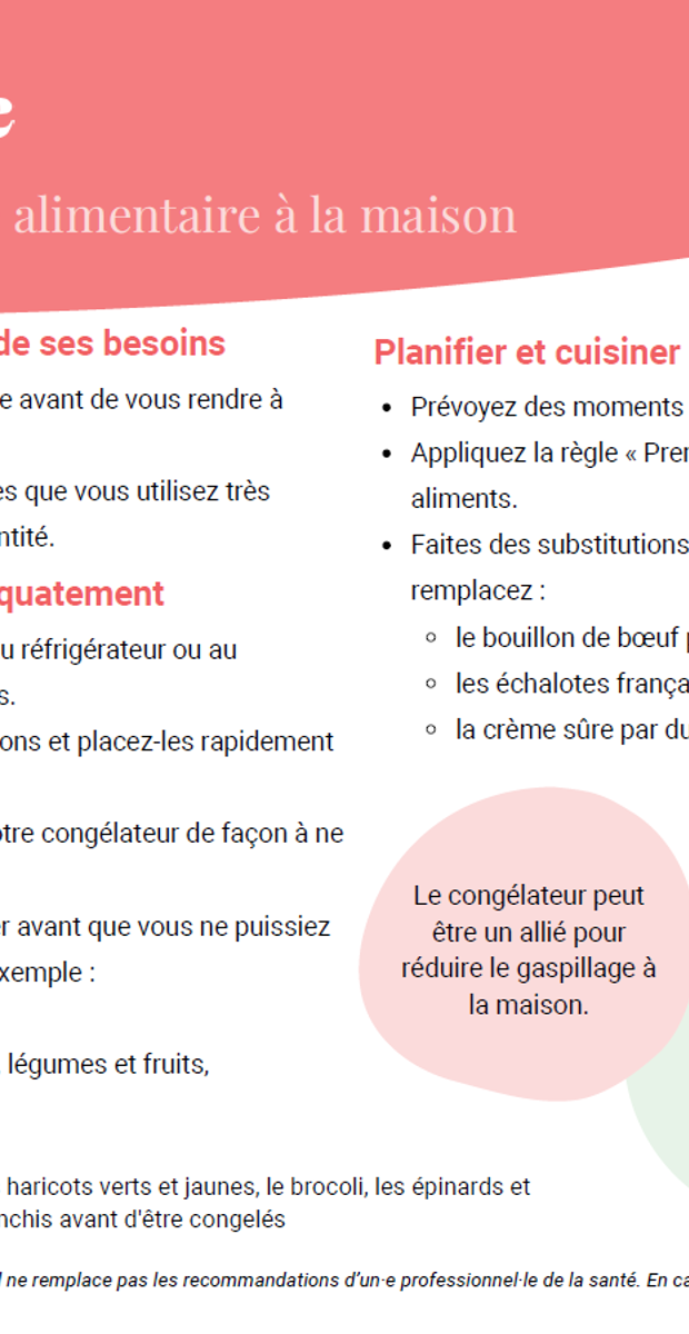 Réduire le gaspillage alimentaire à la maison