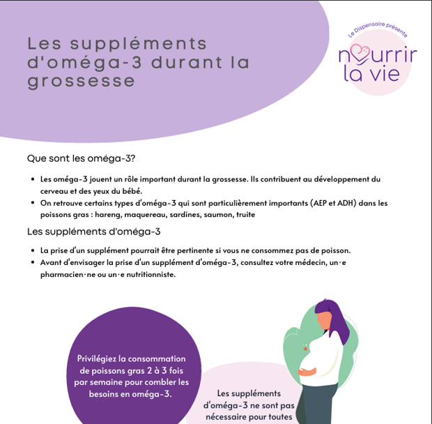 Les suppléments d'oméga-3 durant la grossesse