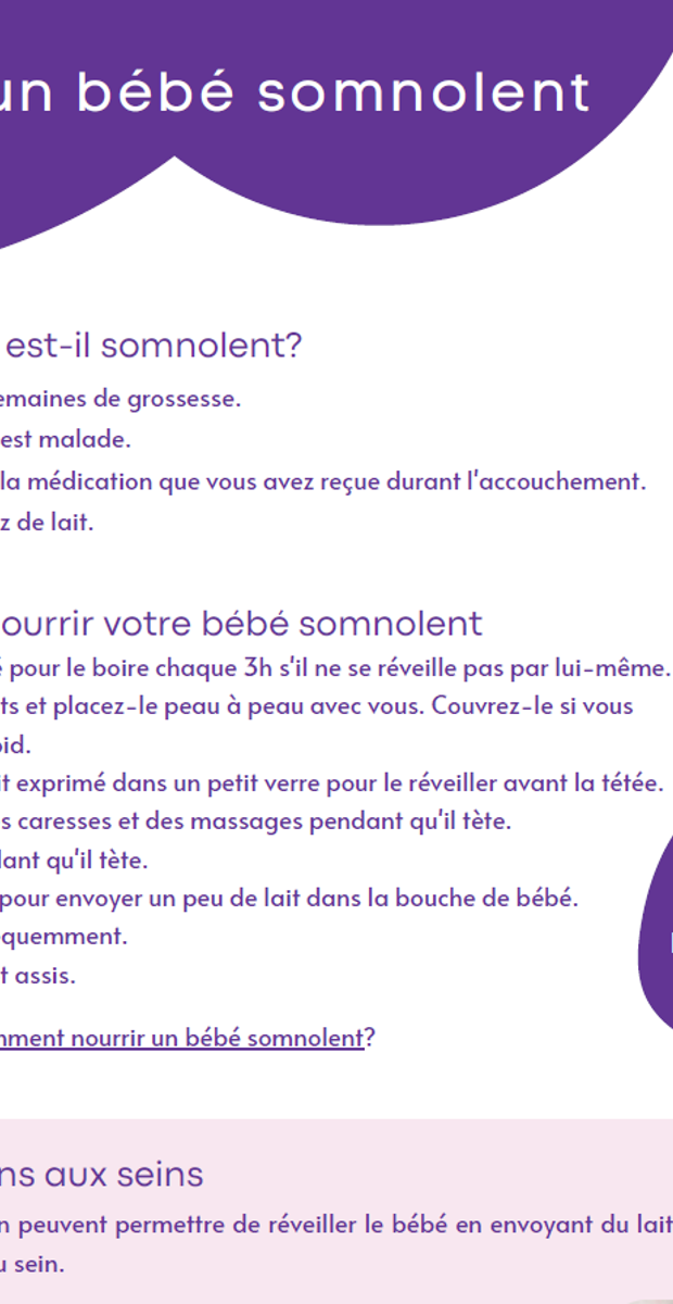 Nourrir un bébé somnolent