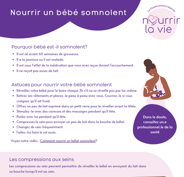 Nourrir un bébé somnolent