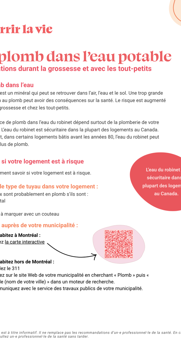 Le plomb dans l'eau potable 