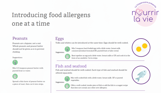 Introducing food allergens one at a time