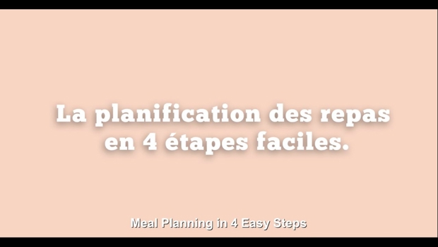 La planification des repas en 4 étapes faciles