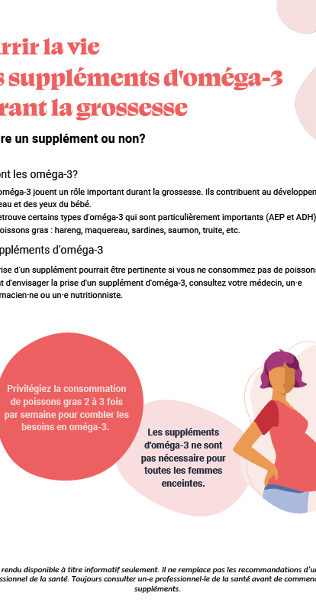 Les suppléments d'oméga-3 durant la grossesse