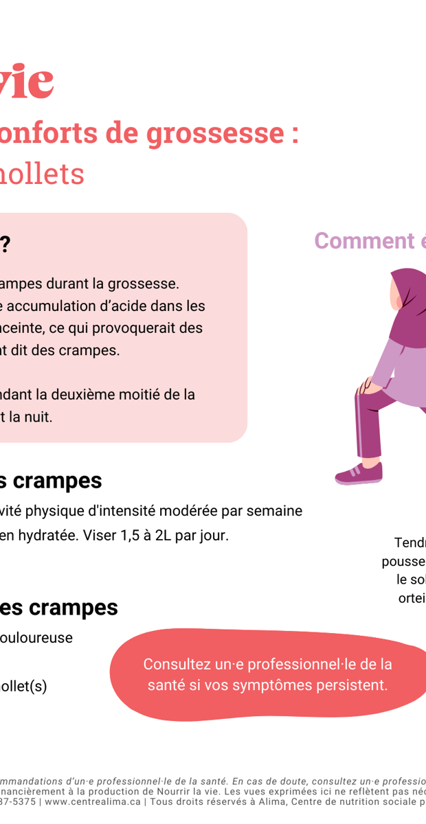 La gestion des inconforts de grossesse : les crampes aux mollets